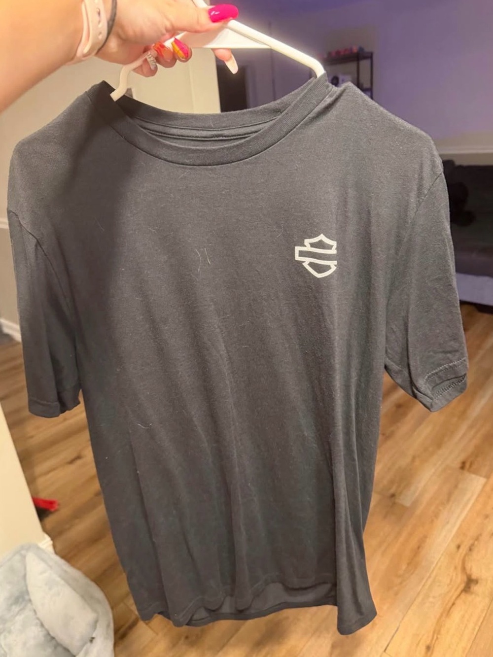 Harley-Davidson Black Short Sleeve Tee with White Shield Logo